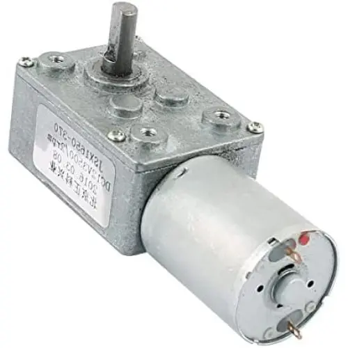 sourcing map Turbo Worm Geared Motor DC 12V 2RPM 6mmx13mm D-Shape Shaft Electric Power Silver Tone