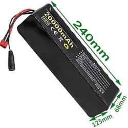 Jieoto 48V 20AH Ebike Battery Waterproof PVC Lithium-ion Battery Pack High Capacity Lithium Battery for 1000W 700W 500W 350W 250W Motor with BMS Protection and Charger