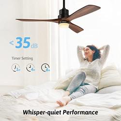 WERBUY Wood Ceiling Fans with Lights Remote Control, 52