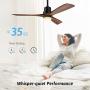 WERBUY Wood Ceiling Fans with Lights Remote Control, 52