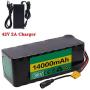 Wnicek 36V 14000mAh E-Bike Lithium Battery 14AH 10S 5P Rechargeable Battery Pack Fit for 200W 300W 350W 500W Motor with Charger and BMS