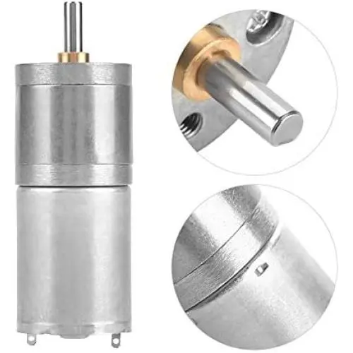 Metal Gear Motor,1Pcs 25mm DC 5-12V 25GA-370 Gear Reduction Motor Large Torque Gear Box Motor for DIY (9#)