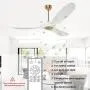Ghicc White Ceiling Fan with Remote Control 50