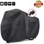 EUGO Bike Cover for 2 or 3 Bikes Outdoor Waterproof Bicycle Motorcycle Covers XL XXL Oxford Fabric Rain Sun UV Dust Wind Proof for Mountain Road Electric Bike (Black-420D-XXL for 3 Bikes)