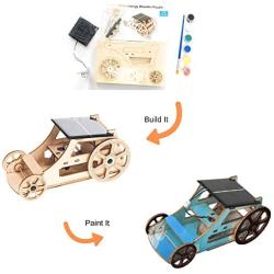 Wooden Solar Car STEM Projects for Kids - Science Kits for Boys Girls - Model Building Toys Kits to Build - DIY Building Tinker Toys- for Boys & Girls - Robotics STEM Kit