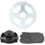 Rear Sprocket Chain, Aluminum Alloy Motorcycle Chain, T8F Chain 6T Gear Box Rear Sprocket Mini Moto Chain for Mini Motorcycle 47cc 49cc