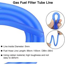 GREHUA Blue Gas Fuel Filter Petrol Tube Line with Gas Inline Fuel Filter for GY6 50cc 49cc SSR 110 125 Taotao ATM ATA CB125 ATC Pony Falcon Baja Qingqi Roketa Scooter Pit Dirt Bike Moped Motorcycle