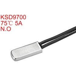 uxcell KSD9700 Thermostat, 75℃ Normally Open Temperature Switch Thermal Switch, N.O 5A Metal Temperature Controller 2pcs