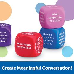 Learning Resources Conversation Cubes - 6 Pieces, Ages 6+ Foam Cubes for Social Emotional Learning, School Counselor Supplies, Speech Therapy Toys, Ice Breaker Cubes