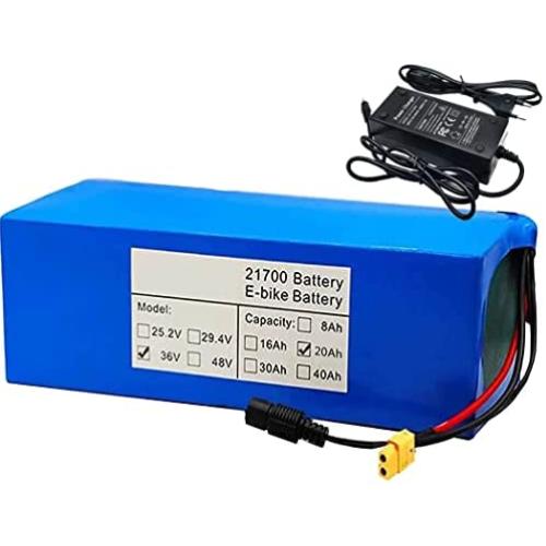 Wnicek 36V 20AH 10S 4P E-Bike Battery XT60 Plug Li-ion Battery Pack Rechargeable Lithium Battery for 750W 500W 350W 250W 200W Motor with Charger and BMS