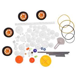 78pcs Worm Rack Kits Accessories Plastic Gears Pulley Belt Gear Shaft Belt DIY Set