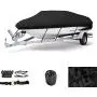 MOTOOS 16-18Ft Boat Cover Heavy Duty 600D Oxford Fabric Waterproof Trailerable Fishing Ski Runabout Protector with Carrying Bag V-Hull 95