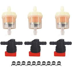 munirater 1/4 in Line Shut Cut Off Valve Clamp Fuel Gas Filter Replacement for Briggs & Stratton Yamaha Motorcycle Lawn Mower Tractor