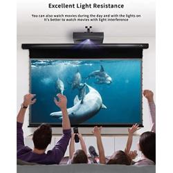 VIVIDSTORM-Projection Screens,Rotate/Spin ALR UST Motor Tension Screen,Electric Tab-tensioned Drop Down Screen,16: 9 Home Theatre System Compatible with UST Laser TV Projector,VBMSLUST84HA