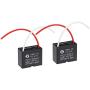 uxcell Ceiling Fan Capacitor CBB61 4uF 450V AC 2 Wires Metallized Polypropylene Film Capacitor 38x31x20mm for Electric Fan Pump Motor Generator 2Pcs