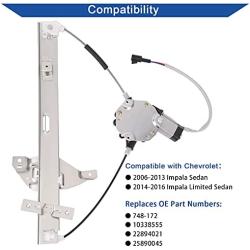 Obaee Front Left Driver Side Power Window Lift Regulator & Motor Assembly Compatible with Chevy Impala 2006-2013 & Chevrolet Impala Limited 2014-2015 Replace OE 10338555, 748-172