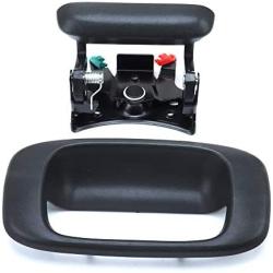Tailgate Handle Latch and Bezel Trim with Rod Clips for 1999-2007 Chevy Silverado GMC Sierra 1500 2500 3500 | Replaces# 15997911, 15228539, 15228541, 15228540
