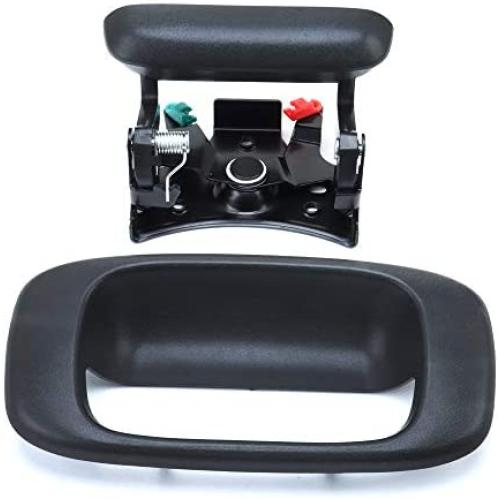 Tailgate Handle Latch and Bezel Trim with Rod Clips for 1999-2007 Chevy Silverado GMC Sierra 1500 2500 3500 | Replaces# 15997911, 15228539, 15228541, 15228540