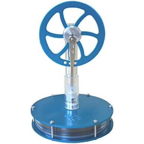 DORAMI Low Temperature Stirling Engine Stainless Motor Steam Heat Education Model Toy Kit (Blue)
