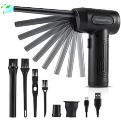 Air Duster, Portable Air Blower Cordless for Computer with 50000 RPM Improved Motor Electric Compressed Air Duster for Keyboard Laptop PC Camera Cleaning, Rechargeable