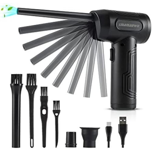 Air Duster, Portable Air Blower Cordless for Computer with 50000 RPM Improved Motor Electric Compressed Air Duster for Keyboard Laptop PC Camera Cleaning, Rechargeable