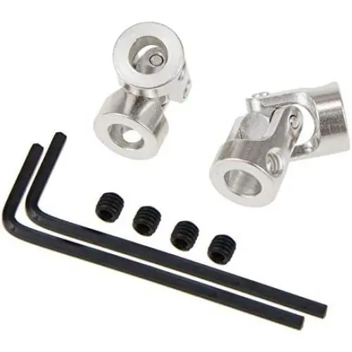 TAKANISHI 2PCS Universal Joint Couplings Connector Metal 5x5mm 6x6mm RC Motor Boat Robot Shaft combination Connector Coupler (6x6mm)