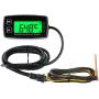 Runleader Engine Temp Gauge Meter, Hour Meter and Tachometer, Battery Replaceable for Garden Tractor Generator Chainsaw Outboard Marine ATV Jetski Motorcycle Snowmobile Compressor.