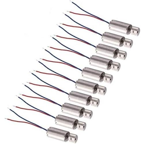 DC1.5-3.7V 6mm x 12mm Vibration Motor Miniature Micro Vibration Coreless Motor 12000RPM Small Electric Motors with 2 Wires - (10 Pcs)