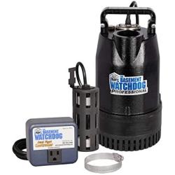 THE BASEMENT WATCHDOG Model SIT-50D 1/2 HP 4,400 GPH at 0 ft. and 3,540 GPH at 10 ft. Cast Iron Submersible Sump Pump with Top Discharge and Caged Dual Micro Reed Float Switch and Controller