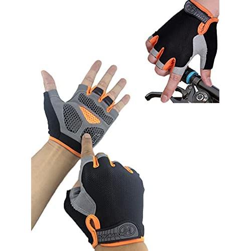 Gel Mens Road Cycling Gloves,Half-Finger Biking Glove,MTB Road Bicycle Gloves,Gel Pad Shock-Absorbing Anti-Slip Breathable Motorcycle Mountain Bike Gloves,Unisex.