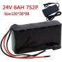 Wnicek 24V Lithium Battery Pack 6Ah 7S 2P Waterproof Lithium Battery Fit for Power Tools Electric Wheelchair Electric Toys 350W Motor with BMS + Charger