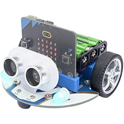 ELECFREAKS microbit Mini Cutebot Kit Compatible with BBC Micro:bit V2 and V1, DIY Programmable Robot Car Kit, STEM Educational Project, Graphical Makecode Coding Car with Tutorial (Without Micro:bit)