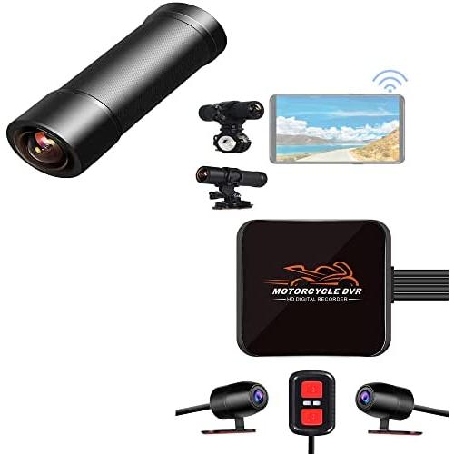 VSYSTO HD 1080P No Screen Motorcycle Dash Cam & 2K Portable Motorcycle Bike Helmet Camera
