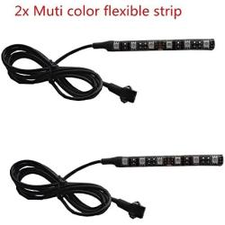 Kingshowstar 2PCS Flexible LED Strip Light and 2 PCS 1 Female to 2 Male Splitter for Motorcycle LED Light Kit