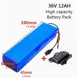 Wnicek 36V 7800mAh E-Bike Battery 7.8AH 10S 3P Lithium-Ion Battery Pack with 2A Charger Fit for 200W to 500W Motor Electric Bike Scooter Folding Electric Bicycles Electric Tricycles