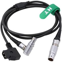 HangTon D-tap Power Y-Cable for Preston Micro Force V+F 10 Pin to Heden M26T Analog Motor Right Angle 4 Pin 1M