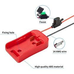 Power Wheel Adapter for V20 Craftsman 20V Battery with Fuse & Wire terminals, Power Connector for Rc Car, 14 Gauge Robotics, Rc Truck,DIY use, Work for MAX CMCB204 CMCB202 CMCB201 CMCS500B Battery