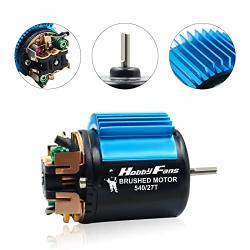Hobby Fans 540 27T 4 Poles Brushed Motor and WP-1060-RTR 60A Waterproof Brushed ESC Electronic Speed Controller with 5V/2A BEC for Axial RC4WD Cross HPI Mist GMADE D90 D110 TF2 SCX10