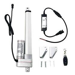 12V 8 Inch Stroke Linear Actuator, 3000N / 660lbs Maximum Lift with Mounting Brackets and Remote Controller Kit for Recliner TV Table Lift Massage Bed Electric Sofa.