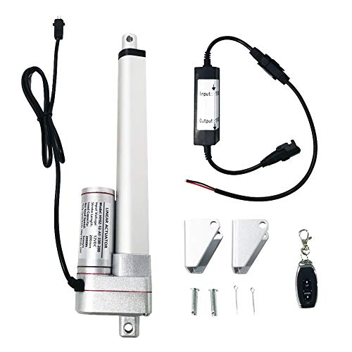 12V 8 Inch Stroke Linear Actuator, 3000N / 660lbs Maximum Lift with Mounting Brackets and Remote Controller Kit for Recliner TV Table Lift Massage Bed Electric Sofa.