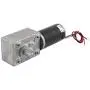 sourcing map Worm Geared Motor DC 12V 60RPM 8mmx15mm Dual D-Shape Shaft Electric Power Turbo Silver Tone