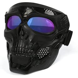 PiscatorZone Motorcycle Goggles Skull Face Mask Paintball Ski&Riding Halloween