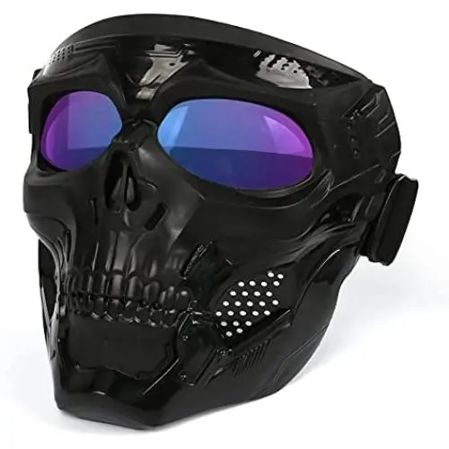 PiscatorZone Motorcycle Goggles Skull Face Mask Paintball Ski&Riding Halloween