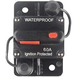 WOHHOM 60 Amp Circuit Breaker with Manual Reset 12V-36V DC Waterproof Surface Mount for Car Audio Rv Marine Boat Truck Trolling Motors, 30-300A Car Speaker Resettable Fuse