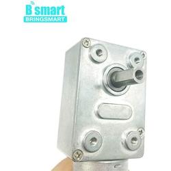 Bringsmart 12V 3rpm DC Worm Gear Motor 25kg.cm High Torque Mini Turbine Worm Reducer Motor Self-locking Micro Gear Motor Reversible (JGY-370 12V 3rpm)