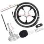 14ft Outboard Steering System Mechanical Boat Rotary Steering Kit Turbine Outboard Steering Cable with Luxury Foamed Steering Wheel