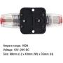 ANJOSHI 100A Auto Car Protection Stereo Switch Fuse Holders Inline Circuit Breaker Reset Fuse Inverter for Car Audio System Protection 12V-24V DC