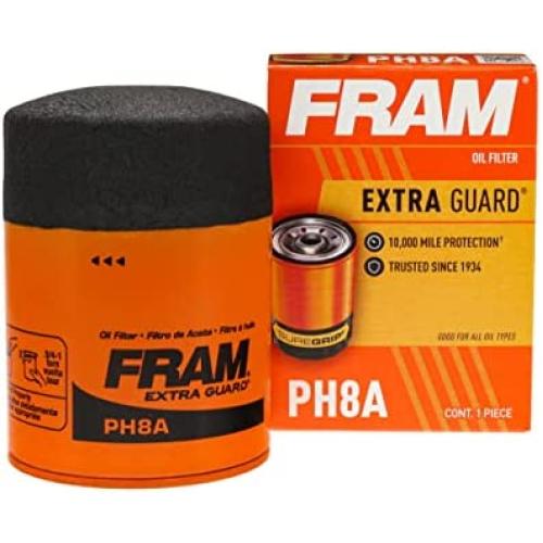 FRAM Extra Guard PH8A, 10K Mile Change Interval Spin-On Oil Filter