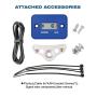 Runleader Digital LCD Waterproof Hour Meter for Small Engine,Track Oil Change Intervals, Generator,Lawn Mower,Outboard,ATV,Snow blowers,Marine,Dirt Ski ,Motorcycle(Included Bracket-HMB004)(M4-BU)