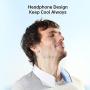 Portable Neck Fan with Headphone Design, Improved for 2021 Bladeless Neck Fan Blue USB Powered Rechargeable Neck Fan for Travel, Sports, Outdoor and Indoor Activit